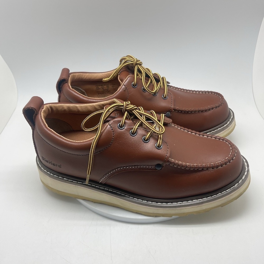 DieHard SureTrack Sears Mens 12 EE Brown Leather 82994 Oxford Soft Toe Work Shoe